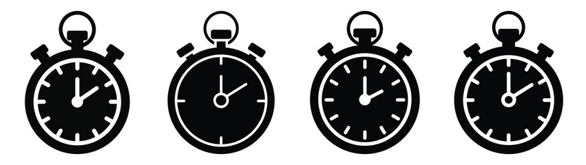 stopwatch Icon Set, Vector illustration