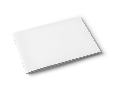 An image of a white Landscape Brochure isolated on a white background