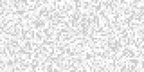 Abstract gray pixel gradient seamless pattern. Mosaic square pixelated texture. Halftone minimal design. Geometric monochrome background