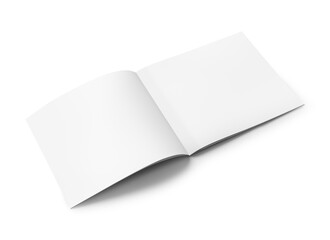An image of a white Landscape Brochure isolated on a white background