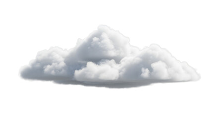 Soft, fluffy white cloud isolated on a pure white background, capturing the gentle, airy, and peaceful essence of clouds in a minimalist and serene visual composition.

