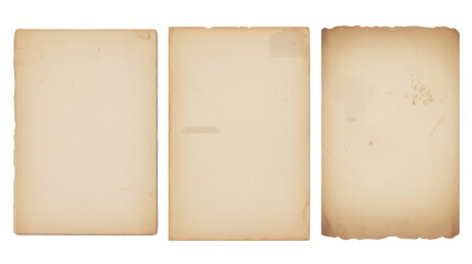 Distressed aged paper sheets create vintage scrapbook charm or antique design elements, adding a touch of history to your creative projects and layouts