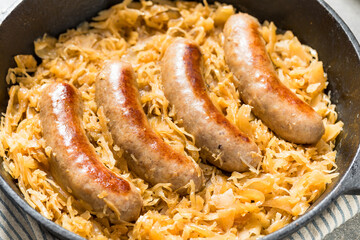 Homemade Savory Bratwurst and Sauerkraut