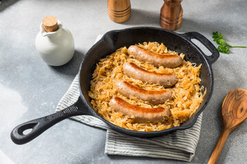 Homemade Savory Bratwurst and Sauerkraut