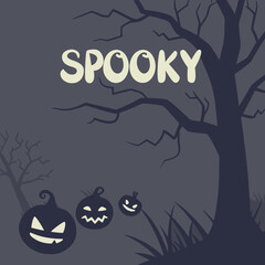 halloween background with pumpkins and spooky