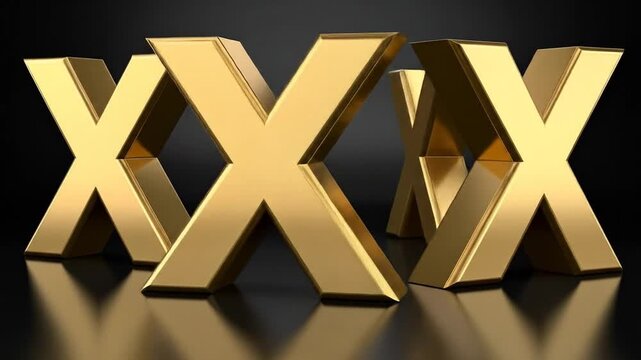 Gold 3D Rendered XXX Rating Symbol