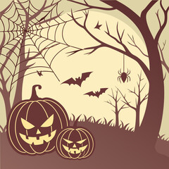 halloween background with pumpkins