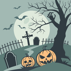 halloween background with pumpkin and spoooky