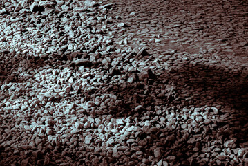 Sepia-Toned Stones and Water in a Creek Bed
