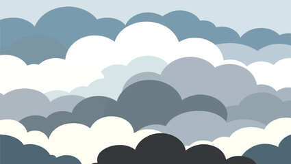 Abstract layered clouds in various shades of blue and grey