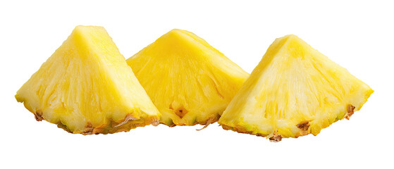 Three triangular slices of ripe pineapple (1)