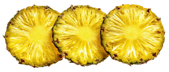 Three slices of ripe pineapple (2)