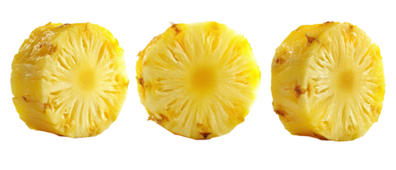 Three slices of ripe pineapple (6)