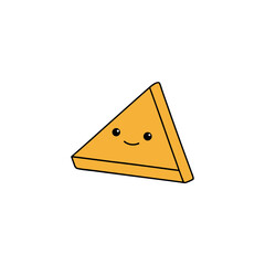 Cute smiling cheese triangle isolated on transparent background