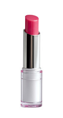 Pink lip balm in a white and chrome tube