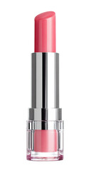 Light pink lipstick in a chrome and clear plastic tube