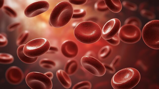 Red Blood Cells Floating in Bloodstream