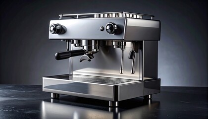 Sleek and modern stainless steel espresso machine, expertly designed to craft rich, aromatic coffee and professional-grade beverages