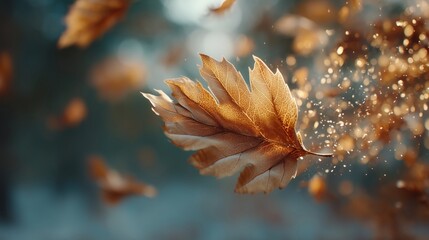 Golden Autumn Leaves in Soft Focus