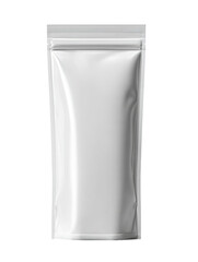 Blank, white, metallic, zippered pouch