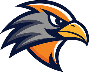 Dynamic bird head mascot logo vector illustration scalable eps icon for sports and brands isolated on transparent background