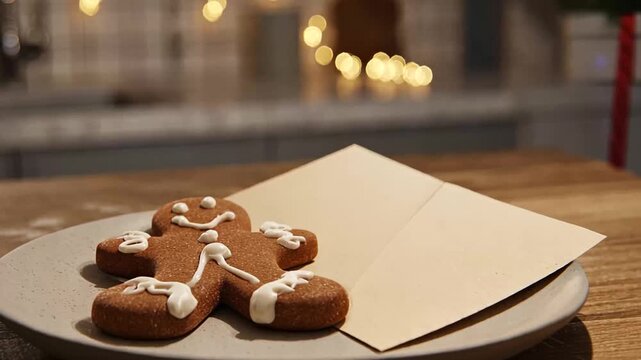 Gingerbread man and notecard