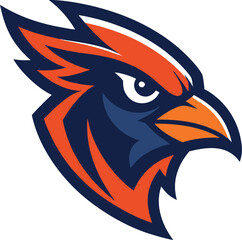 Scalable vector illustration of a fierce cardinal bird head mascot logo design isolated on transparent background