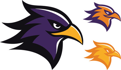 Vector hawk bird head mascot logo illustration scalable eps icon pack isolated on transparent background