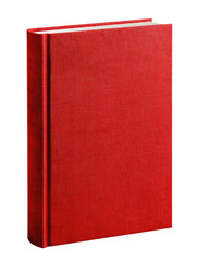 Red hardback book, upright, isolated