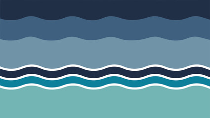 Fototapeta premium Abstract layered wavy lines in shades of blue and teal