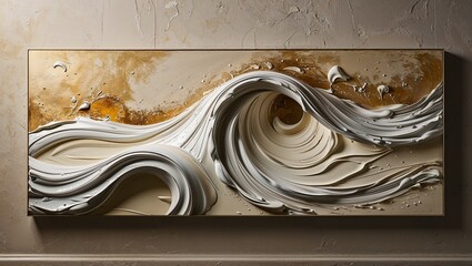 A stunning wave-inspired design with creamy swirls and textures.