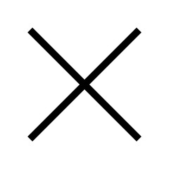 Black Cross Icon. Black Cross Mark Symbol. No Sign, Cross Mark Sign.