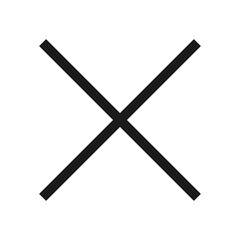 Black Cross Icon. Black Cross Mark Symbol. No Sign, Cross Mark Sign.