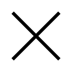 Black Cross Icon. Black Cross Mark Symbol. No Sign, Cross Mark Sign.