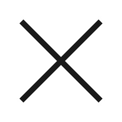 Black Cross Icon. Black Cross Mark Symbol. No Sign, Cross Mark Sign.