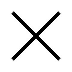 Black Cross Icon. Black Cross Mark Symbol. No Sign, Cross Mark Sign.