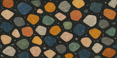 A colorful makeup palette's textured pattern looks like artistic brown tile