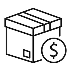 payment delivery box line vector icon