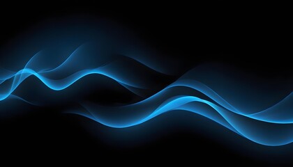 Abstract blue waves on a black background