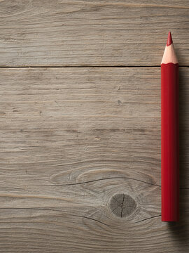 AI generated. A red pencil  on a wooden background. Election vote.