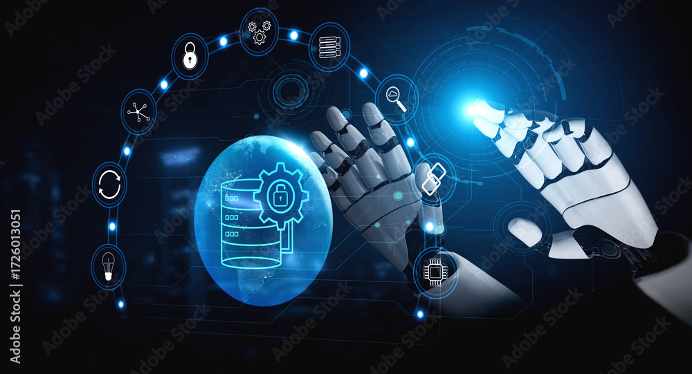 Poster ai for global data security and database management. empowering businesses with secure ai data prote