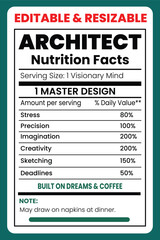 Architect Nutrition Facts Template Modern Label Design