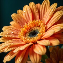 Bright orange gerbera daisy flower with yellow center, a vibrant summer Bloom in nature