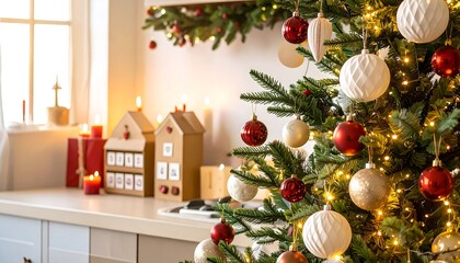 Cozy Christmas kitchen scene