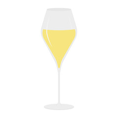 White wine in Elegant goblet on stem Sticker Icon Pictogram Wine Related Content or Thematic Design