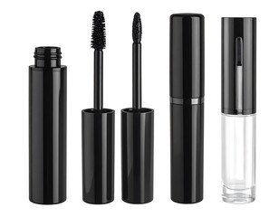 Obraz premium Elegant black and clear cosmetic containers
