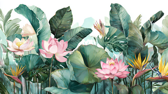 Watercolor Tropical Forest