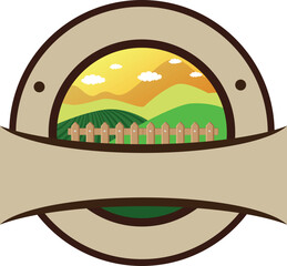 Minimalist vintage custom badge of farm logo
