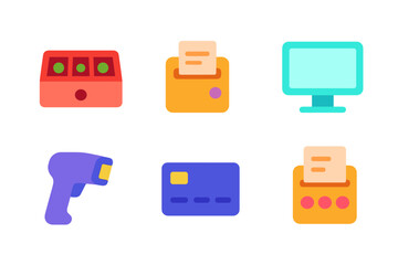 Glowing technology: neon icons of devices and gadgets with modern design