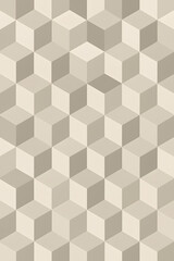 Fototapeta na wymiar Seamless isometric cube pattern in neutral tones
